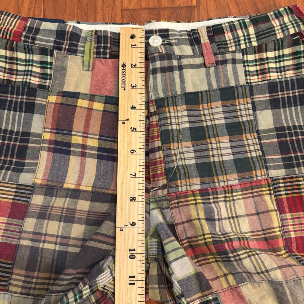 Ralph Lauren Madras Plaid Flat Front 9 inch Shorts Mens Size 29 - Picture 3 of 6